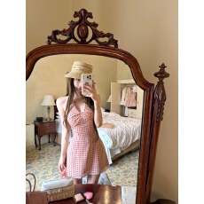 批发04/08 JMSHOP波点效应雪纺波点印花挂脖<b class='q'>连衣裙</b>