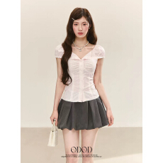 批发蕾丝花边格纹短袖<b class='q'>衬衫</b>夏季新款超好看收腰显瘦泡泡袖<b class='q'>衬衣</b>女