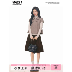 批发WESTAYONE<b class='q'>针织</b>衫上衣女毛呢<b class='q'>短袖</b>韩系通勤+灯芯绒中裙