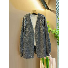 胖妹妹加肥V领长袖针织外套大码女装韩版简约秋冬款百搭开衫毛衣