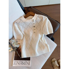 批发欧洲站高端2026年夏季新款时尚短袖针织衫高级感穿搭上衣欧货女装