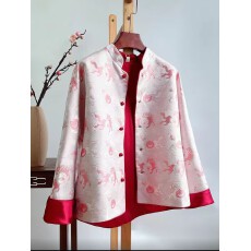 批发新中式上衣国风女装2026马年本命年<b class='q'>衣服</b>新年战袍<b class='q'>妈妈</b>唐装红色外套