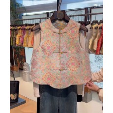 批发【八音琉璃-圆】新中式双面穿优雅轻奢气质开衫马甲<b class='q'>百搭</b>上衣外套