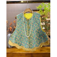 锦云福叠  新中式宋锦织金气质减龄盘扣马甲2026春秋国风外套