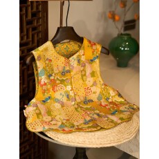 批发【繁花似锦】新中式双面穿优雅轻奢气质开衫马甲2026春秋国风外套