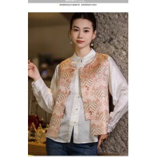 批发《江崖海水纹》宋锦女春<b class='q'>秋</b>2026新款新中式女装时尚中式马甲