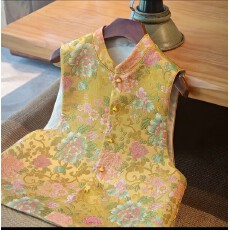 批发国色天香云锦四大名锦之首手工桑蚕丝妆花新中式马甲