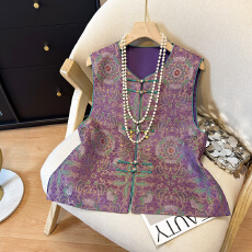 批发实拍 新中式单面穿优雅轻奢气质开衫马甲2026<b class='q'>春</b>秋国风外套