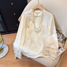 批发实拍 2026春秋装新中式百搭桑蚕丝长袖上衣圆领国风斜襟打底小衫