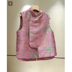 批发时髦复古新中式马甲女2026春季新款高贵立领琵笆襟马夹背心叠穿