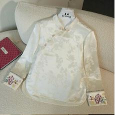 批发《国色天香》2026新款桑蚕丝冠乐绉手推绣春款衬衣