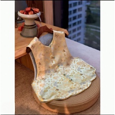 批发【鱼跃龙门】国风新中式金鱼水藻纹锦缎气质两穿立领马