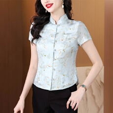 批发金蝶2026夏装开襟改良<b class='q'>中国风</b>唐装新中式旗袍上衣日常短外套小衫