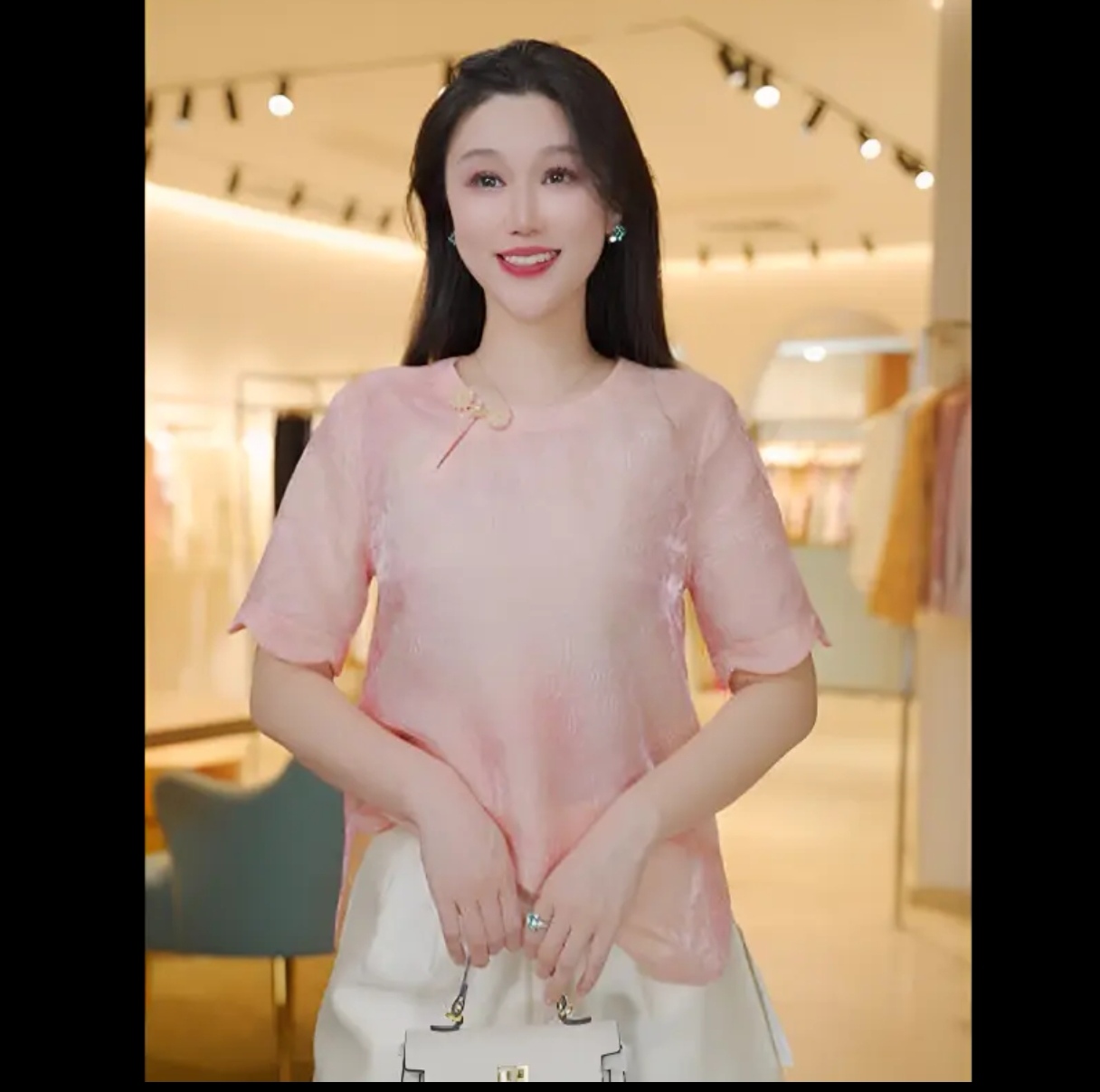 패션 중국풍 절묘한 다용도 루즈핏 라운드 넥 중식 품격 반팔 셔츠
