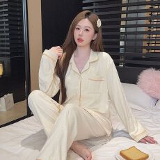 批发冬季德绒<b class='q'>加肥</b><b class='q'>加大</b>码翻领开衫长袖睡衣女套装家居服