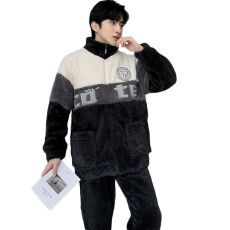批发冬季加厚舒棉绒男士拉链睡衣<b class='q'>套装</b> L-3XL65元 4XL-5XL67元