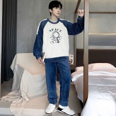 批发冬季加厚舒棉绒男士拉链<b class='q'>睡衣</b><b class='q'>套装</b>