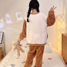 批发冬季新款<b class='q'>睡衣</b><b class='q'>女</b>舒棉绒少<b class='q'>女</b>卡通休闲甜美家居服套装260克