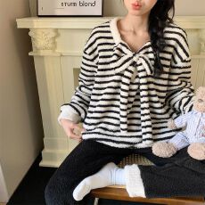 批发冬季新款半边绒睡衣女公主风加厚甜美少女家居服套装