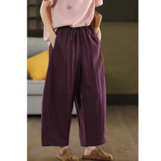 批发官图复古莱赛尔亚麻显瘦<b class='q'>哈伦裤</b>松紧腰休闲裤百搭宽松文艺长裤