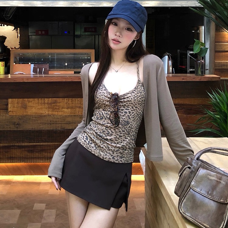 레드 맨 파빌리온 오픈 가디건 캐미솔 투피스 세트