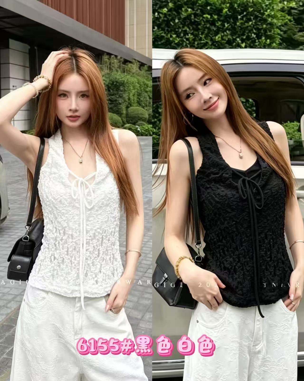 달콤한 스타일 행침 목 꽃 자수 레이스 조각 레이스업 페이크 레이어드 조끼 몸매 가꾸기 슬림해 보이는 다용도 맨위