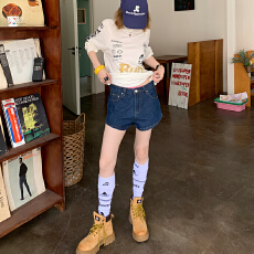 批发日本<b class='q'>单</b> 元气甜妹｜人气<b class='q'>单</b>品｜鲜活比漂亮重要｜原色质感牛仔短裤