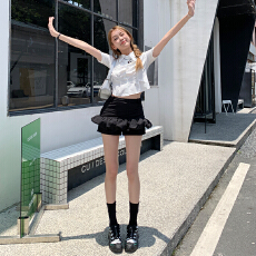 批发抖音爆款 随性千金感｜小众匠心设计｜<b class='q'>百搭</b>黑色花苞灯笼裙