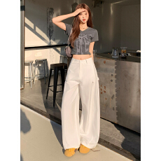 批发跨境 辣妹炸街本命工装神裤美式复古多口袋弯刀阔腿高腰显瘦<b class='q'>长裤</b>