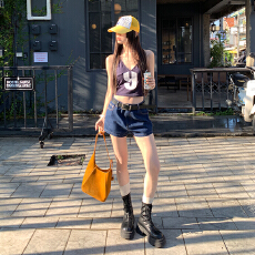 批发<b class='q'>韩国</b>单夏日刚需单品｜清新鲜活少女感｜柔软轻盈松弛原色牛仔热裤