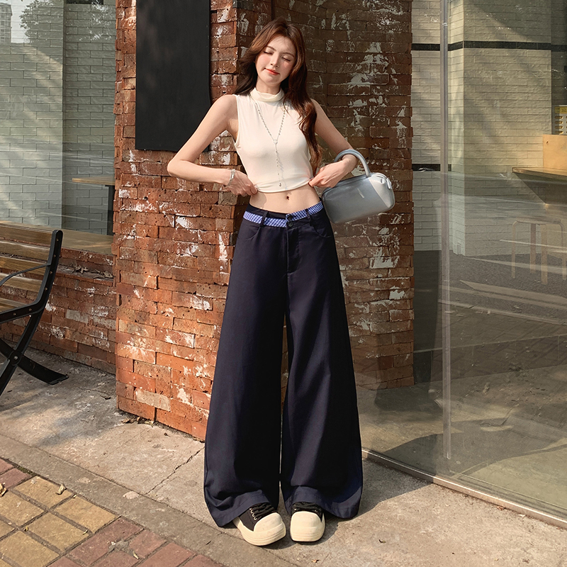 됐어. 개체 높은 품질 고급 센스 한 첨부 된 의류 얇은 스타일 패치워크 배색 작은 대중 디자인 센스 여성 의류
