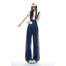 批发南油高品质【新品】2026 夏季｜渐变工艺牛仔背带阔腿直筒连体裤