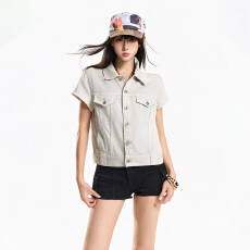 批发直播2026<b class='q'>夏</b>新款阿苏特染做旧牛仔上衣女天丝透气美式复古宽松外套