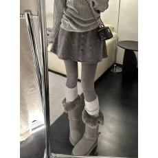 批发巨显瘦高腰扣子烫花半身裙女2025秋冬新款<b class='q'>时尚</b>气质百搭显瘦短裙子