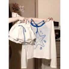 批发海星防晒长袖<b class='q'>T</b><b class='q'>恤</b>女2026春夏新款宽松慵懒风凉感罩衫背心两件套装