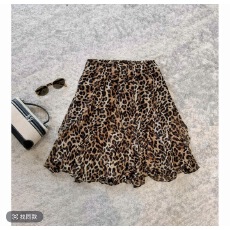 批发LIUJIUJIU 欧版时尚夏季豹纹高腰设计感<b class='q'>百搭</b>A字复古半身裙