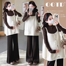 批发实拍现现~<b class='q'>孕妇</b><b class='q'>秋装</b>2025新款春秋款时尚洋气宽松秋季<b class='q'>上衣</b>+裤子套装