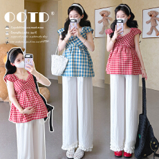 批发实拍现现~孕妇装套装时尚款2026新款宽松洋气上衣两件套