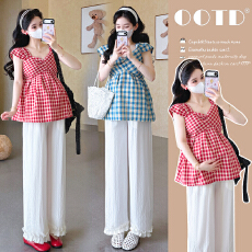 批发实拍现现~孕妇装套装时尚款2026新款宽松洋气上衣两件套