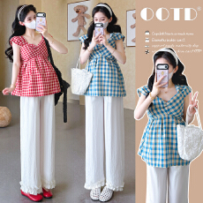 批发实拍现现~孕妇装套装时尚款2026新款宽松洋气上衣两件套