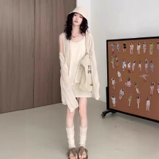 批发夏装穿搭一整套<b class='q'>大码</b>胖mm开衫背心半身短裙休闲慵懒减龄时尚套装女