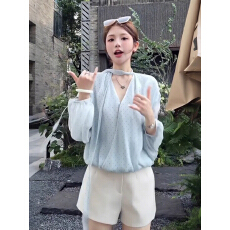 批发夏日搭配一整套大码胖mm<b class='q'>波点</b><b class='q'>雪纺</b><b class='q'>衬衫</b>短裤韩系温柔独特漂亮套装女