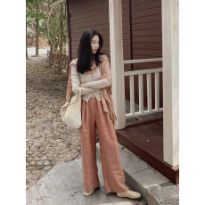 批发春秋搭配一整套<b class='q'>大码</b>胖mm针织开衫背心休闲阔腿裤简约巨好看套装女