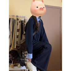 批发早秋穿搭一整套大码胖mm假俩件卫<b class='q'>衣外套</b>牛仔裤休闲减龄好看套装女