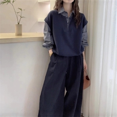 批发拼接<b class='q'>假两件</b>格子长袖<b class='q'>衬衫</b>女秋季大码胖mm显瘦高级独特别致<b class='q'>衬衣</b>上衣