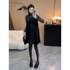 批发秋季搭配一整套大码胖mm<b class='q'>高领</b><b class='q'>打底衫</b>背带连衣裙独特减龄好看套装女