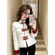 批发新中式国风盘扣棉服外套女冬季大码胖mm高级好看保暖立领<b class='q'>棉衣</b>棉袄