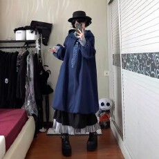 批发冬季搭配一整套大码胖mm长款毛呢外套针织衫阔腿裤裙好看三件套装