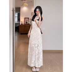 批发2026夏季新款法式温柔气质短袖<b class='q'>连衣裙</b><b class='q'>女</b>肌理感特别漂亮掐腰小裙子