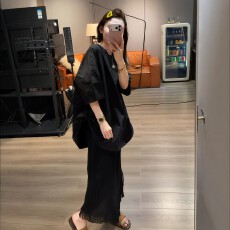 批发夏季搭配一整套<b class='q'>大码</b>胖mm衬衫上衣流苏半身裙高级感独特好看套装女